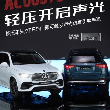 1:24 Benz GLE350 GLE SUV Alloy Car Diecasts & Toy Vehicles Car Model Sound and light Pull back Car Toys For Kids Gifts
