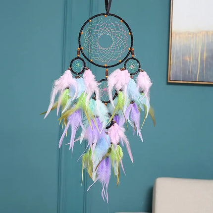 2023 New Dream catchers Retro 5 Ring Dream Catchers Home Decoration Indians Natural Stone Tree of Life Dreamcatcher Wall Hanging