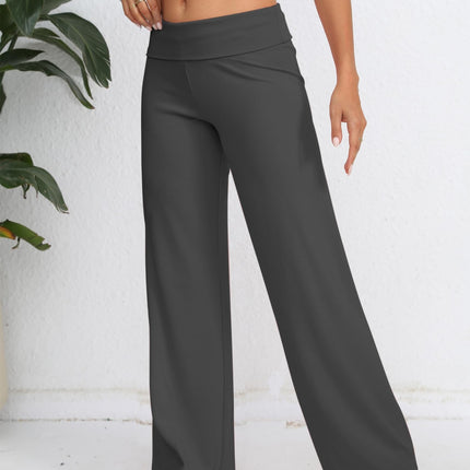 Elastic Waist Wide Leg Pants