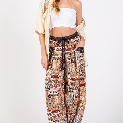 SAGE + FIG High-Rise Balloon Bohemian Print Pants