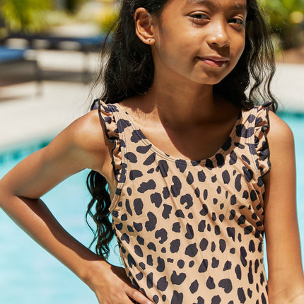 Marina West Swim Float On Ruffled One-Piece in Leopard