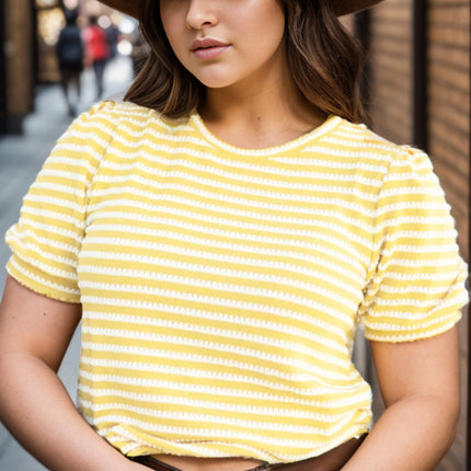 Plus Size Striped Round Neck T-Shirt