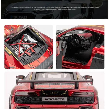 MINI AUTO 1:24 Simulation AUDI R8 IRON Alloy Sport Cars Toy Diecasts Vehicles Metal Model Car Decoration For Kids Gift Boy Toy