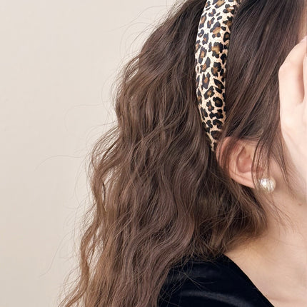 Leopard Polyester Wide Headband