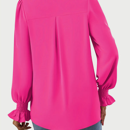 V-Neck Flounce Sleeve Top