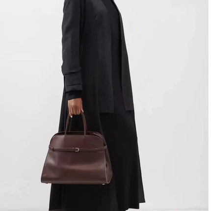 2023 Margaux15 Handbag Cowhide High-Capacity Commuter Bag the Suede Row lcu Soft
