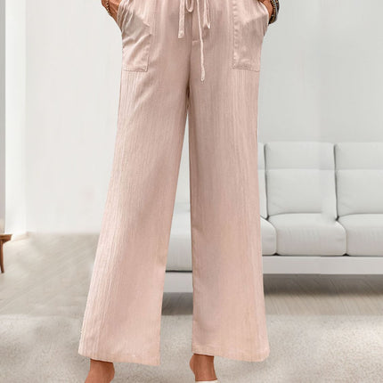 Tied Wide Leg Pants with Pockets