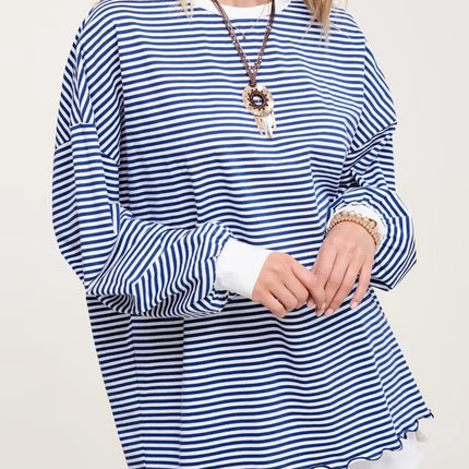 Contrast Striped Long Sleeve Sweatshirt