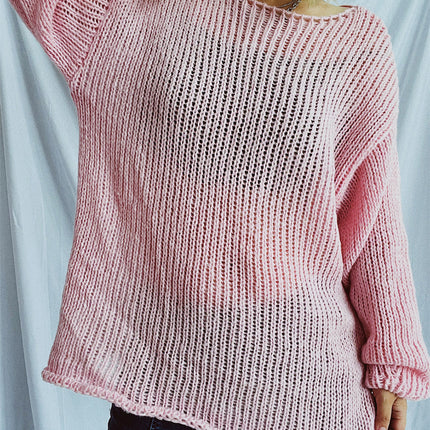 Boat Neck Dropped Shoulder Sweater