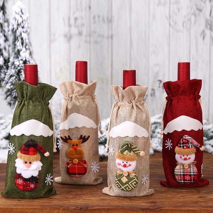 4-Pack Christmas Gnome Bottle Cover