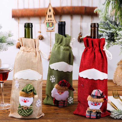 4-Pack Christmas Gnome Bottle Cover