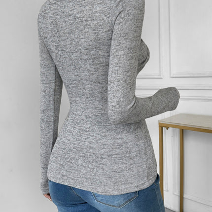 Twisted Round Neck Long Sleeve T-Shirt