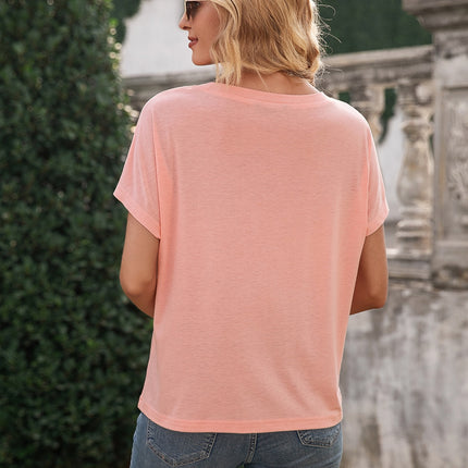 Pocketed Round Neck Short Sleeve T-Shirt