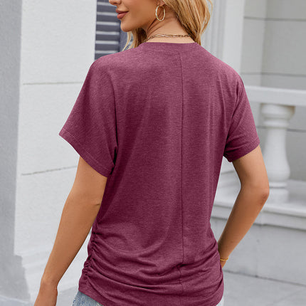 Round Neck Flutter Sleeve T-Shirt