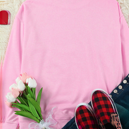 Contrast Heart Long Sleeve Sweatshirt