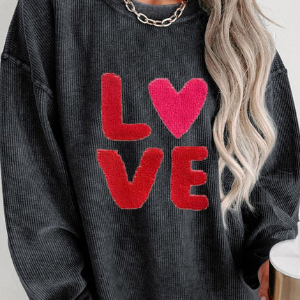 Valentine’s Day LOVE Round Neck Long Sleeve Sweatshirt