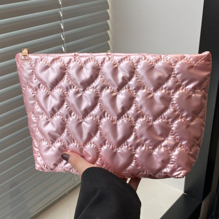 Ruched Heart Clutch with Zipper