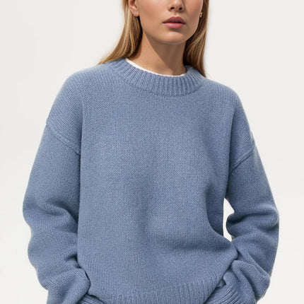 Basic Bae Round Neck Dropped Shoulder Sweater