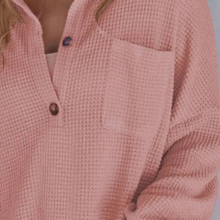 Half Button Long Sleeve Sweatshirt