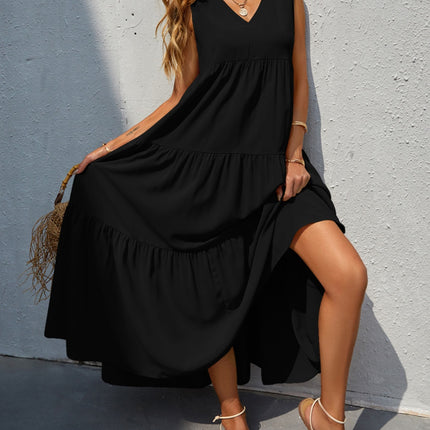 Tiered V-Neck Sleeve Dress