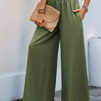 Perfee Smocked Wide Leg Pants