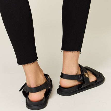 WILD DIVA Velcro Double Strap Slingback Sandals