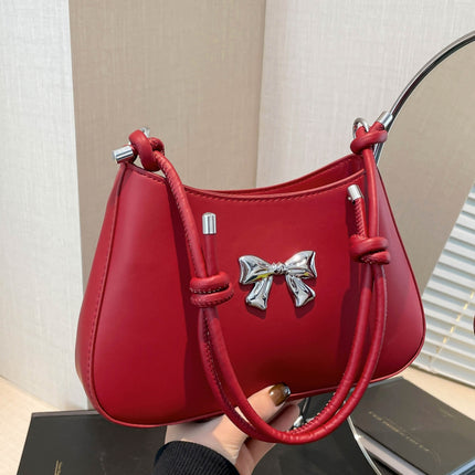 Bow PU Leather Knotted Strap Handbag