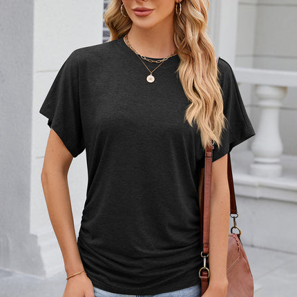 Round Neck Flutter Sleeve T-Shirt