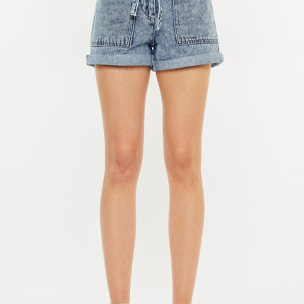 Kancan Ultra High Rise Paperbag Denim Shorts