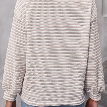 Striped Round Neck Long Sleeve Top