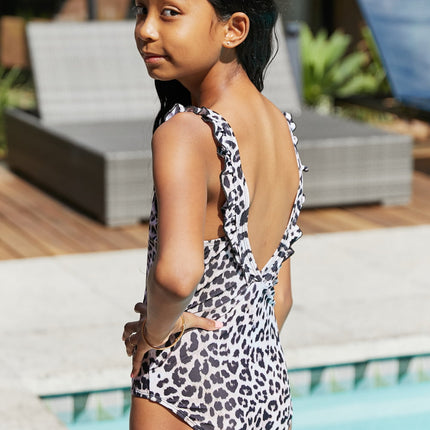 Marina West Swim Float On Ruffled One-Piece in Cat