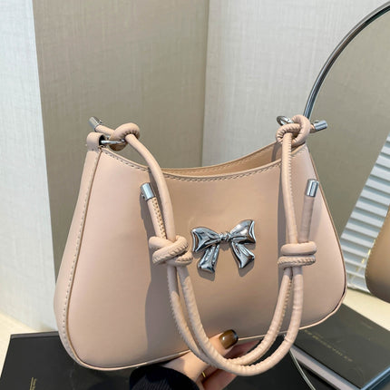 Bow PU Leather Knotted Strap Handbag