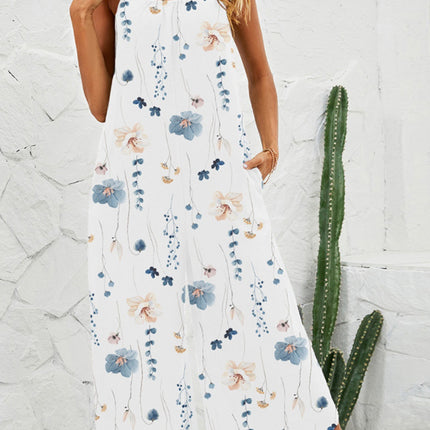 Printed Scoop Neck Wide Leg Jumpsuit