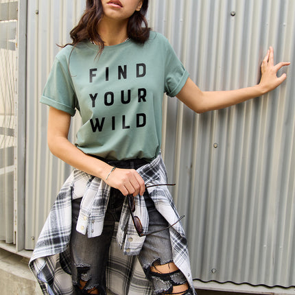 Simply Love Full Size FIND YOUR WILD Short Sleeve T-Shirt