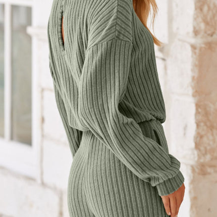 Round Neck Long Sleeve Jumpsuit - Vickie Lynn's