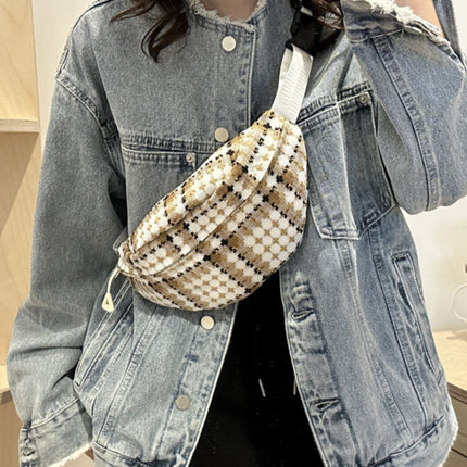 Plaid Wide Strap Crossbody Bag