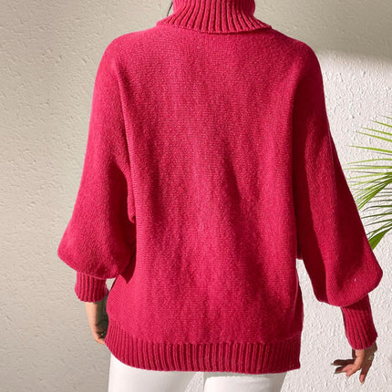 Heart Turtleneck Long Sleeve Sweater