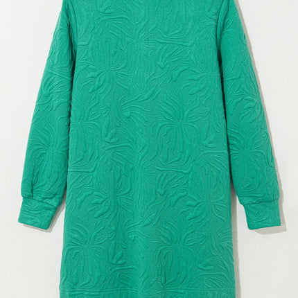 Texture Quarter Zip Long Sleeve Mini Dress - Vickie Lynn's