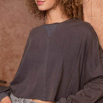 POL Cropped Long Sleeve Top