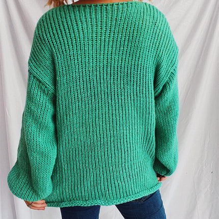 Boat Neck Dropped Shoulder Sweater