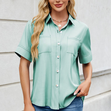 Collared Neck Short Sleeve Shirt