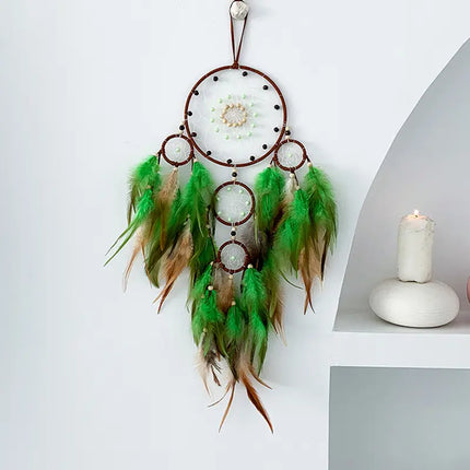 2023 New Dream catchers Retro 5 Ring Dream Catchers Home Decoration Indians Natural Stone Tree of Life Dreamcatcher Wall Hanging