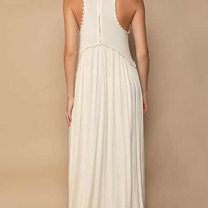 POL Sleeveless Back Zipper Front Slit Maxi Dress