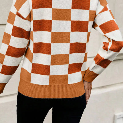 Color Block Round Neck Sweater