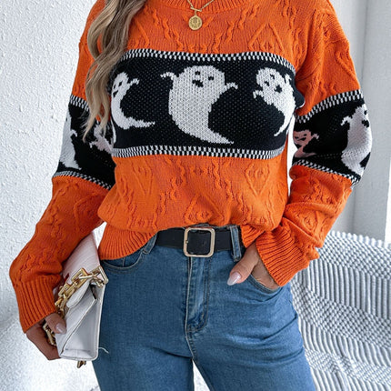 Ghost Round Neck Long Sleeve Sweater