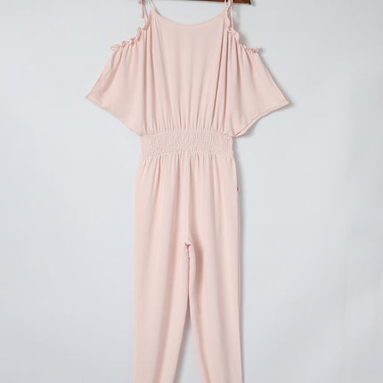 Frill Surplice Cold Shoulder Jumpsuit