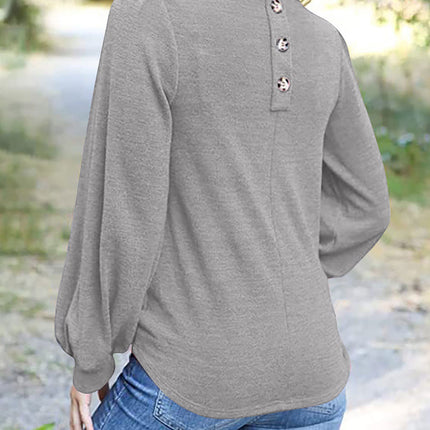 Full Size Mock Neck Long Sleeve T-Shirt