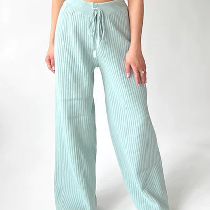 Ribbed Wide Leg Sweater Pants