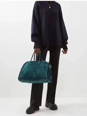 2023 Margaux15 Handbag Cowhide High-Capacity Commuter Bag the Suede Row lcu Soft