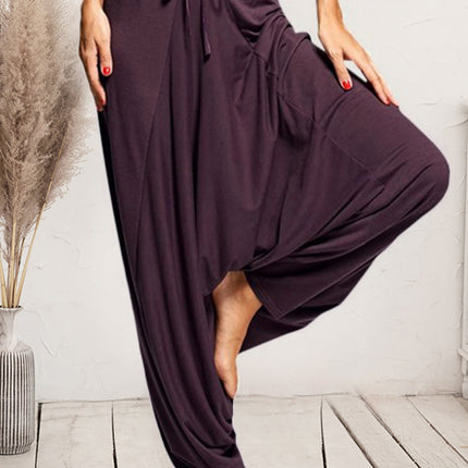 Tied Mid Waist Long Harem Pants